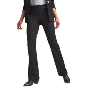 Chico’s Size 14R Dark Black Pull On Slim Bootcut Jeans Cotton-Poly-Rayon-Spandex